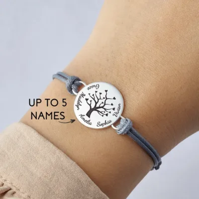 Personalized Tree Of Life Custom Name Adjustable Bracelet